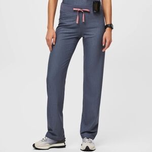 NWT FIGS Livingston Basic Scrub Straight Leg Pants Heather Denim Size 4XL